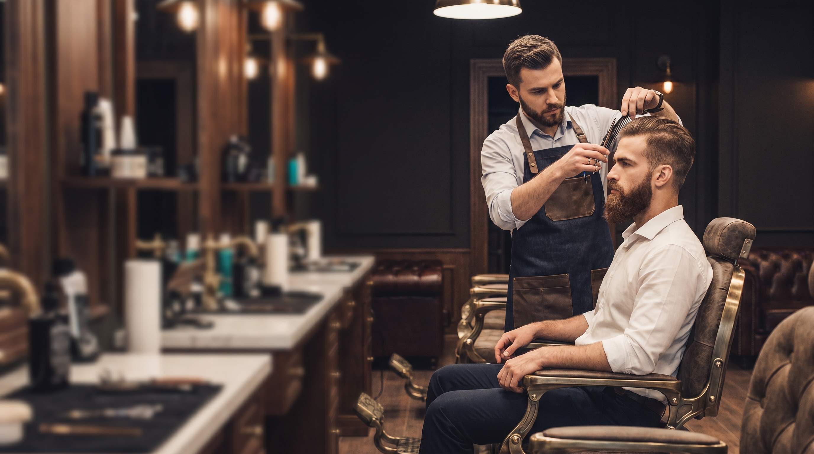 Ambiente da Barbearia Premium